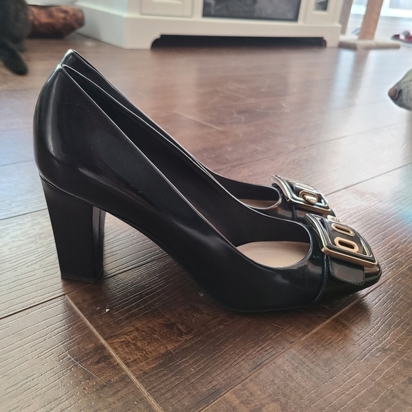 Vintage Dior Leather Buckle Embellished square toe pumps - authentic - Picture 5 of 10